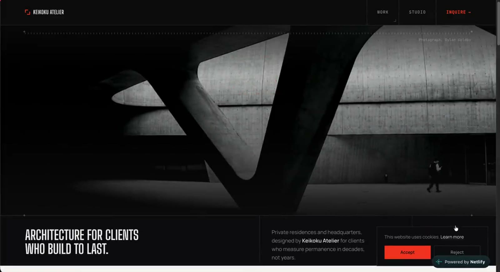 Keikoku Atelier website, screen 1